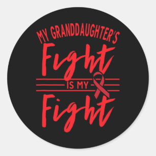 Sticker Rond Le combat de ma petite-fille est mon combat Cancer