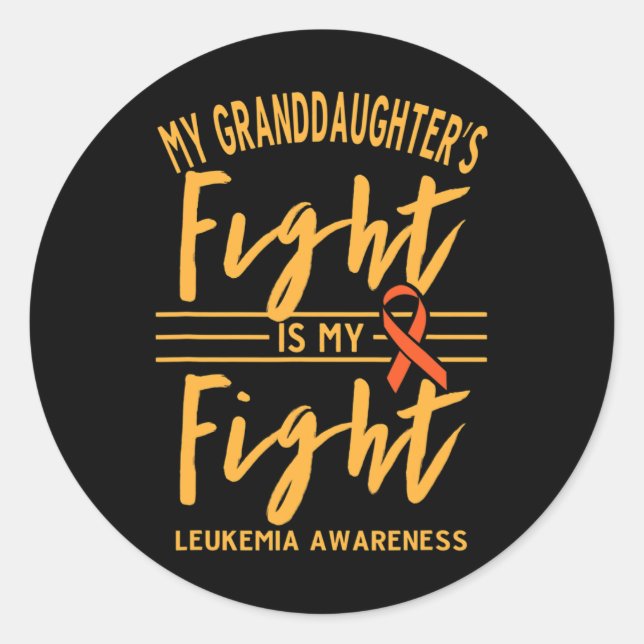 Sticker Rond Le combat de ma petite-fille est mon combat contre (Devant)
