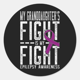 Sticker Rond Le combat de ma petite-fille est mon combat Sensib