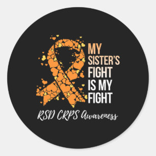 Sticker Rond Le combat de ma soeur est ma lutte contre les crps