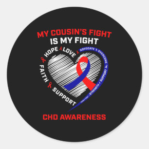 Sticker Rond Le Combat de Mes Cousins Est Mon Combat Maladie Ca