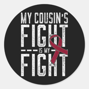Sticker Rond Le combat de mon cousin est mon combat Anémie de l