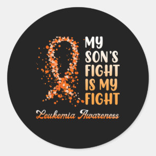 Sticker Rond Le combat de mon fils est ma lutte contre la leucé