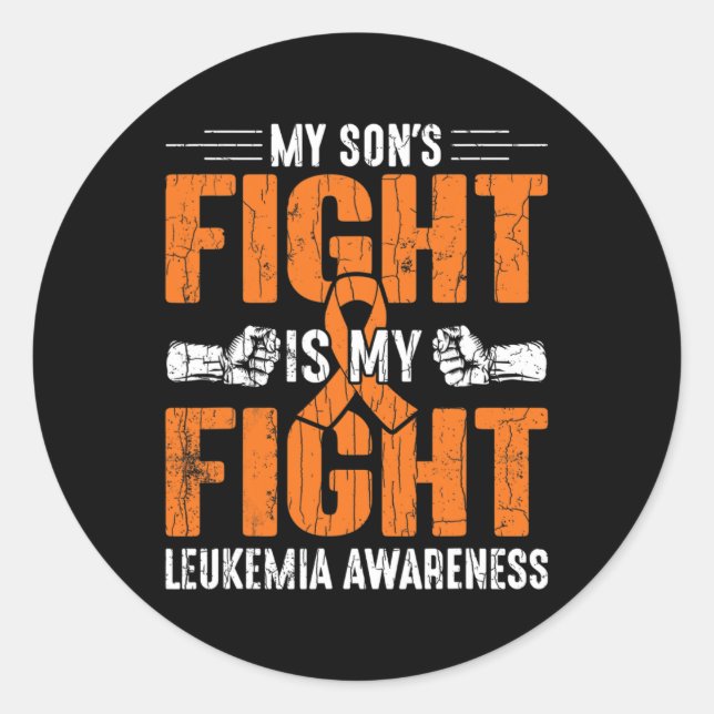 Sticker Rond Le combat de mon fils est mon combat Joyeux lauréa (Devant)