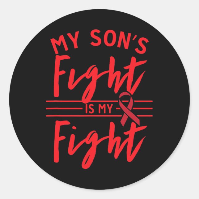 Sticker Rond Le combat de mon fils est mon combat Sensibilisati (Devant)