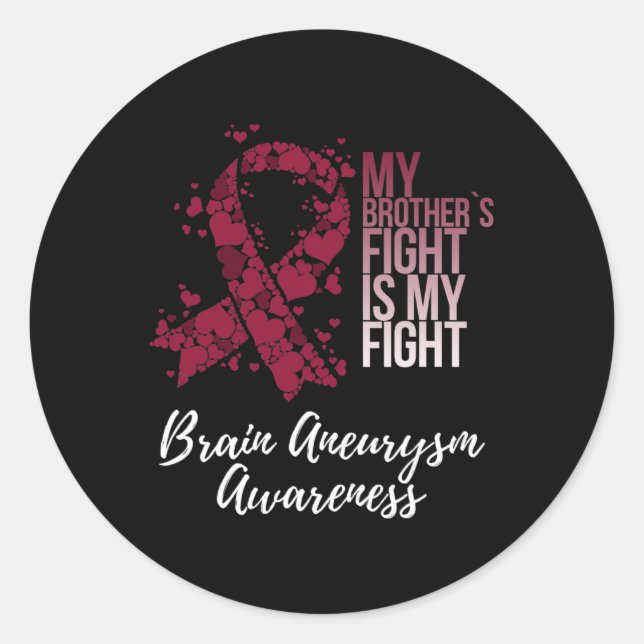 Sticker Rond Le combat de mon frère est mon combat de l'neurysm (Devant)