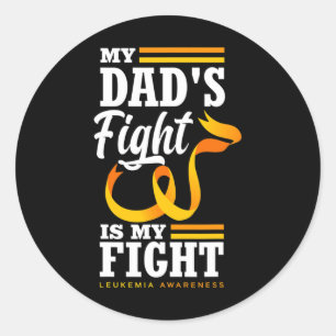 Sticker Rond Le combat de mon père est ma fille de combat Leucé