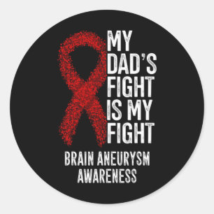 Sticker Rond Le combat de mon père est mon combat Cerveau Aneur