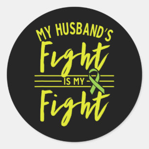 Sticker Rond Le combat du mari est mon combat pour lutter contr