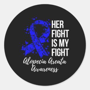 Sticker Rond Le combat est mon combat Alopecia Areata Sensibili