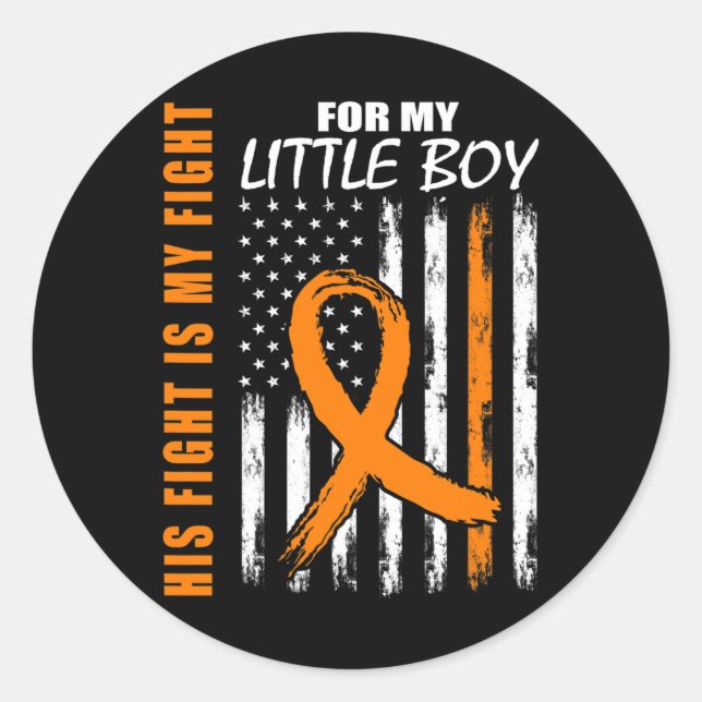 Sticker Rond Le combat est mon combat petit garçon Fils Leukemi (Devant)