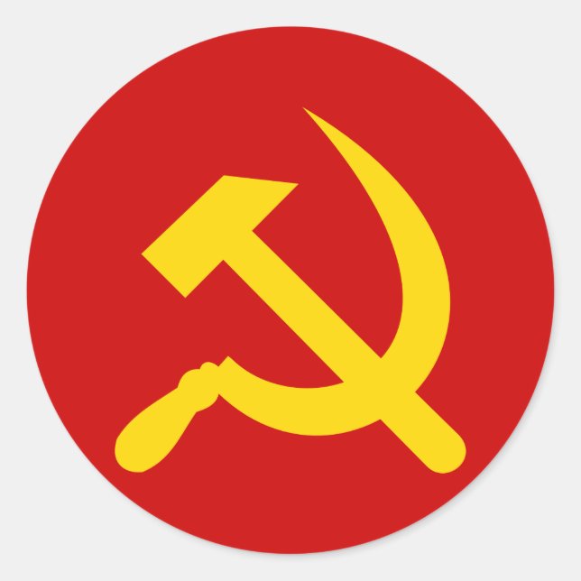 Sticker Rond Le communisme marteau et faucille (Devant)