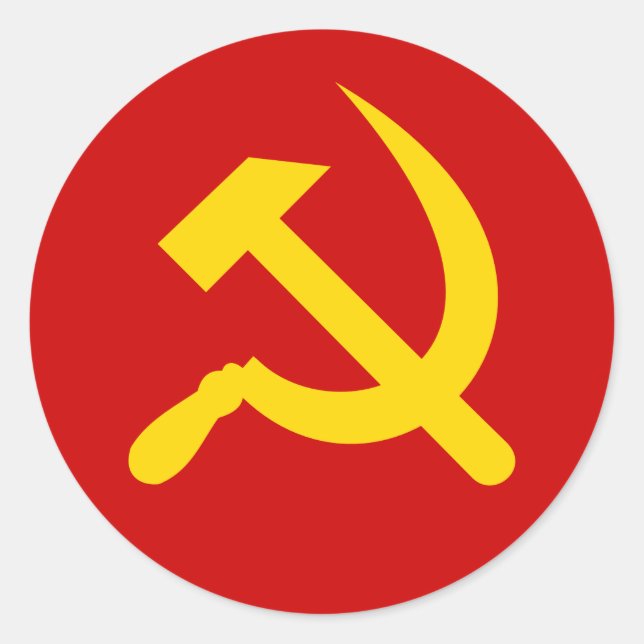 Sticker Rond Le communisme marteau et faucille (Devant)