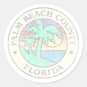 Sticker Rond Le comté de Palm Beach