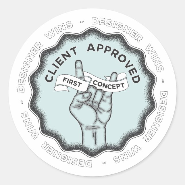 Sticker Rond Le concepteur gagne #1 (Devant)