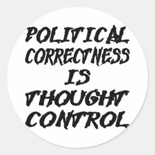 Sticker Rond Le contrôle de la justesse politique