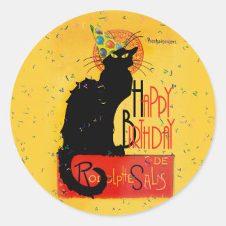 Sticker Rond Le Conversation Noir - Joyeux anniversaire