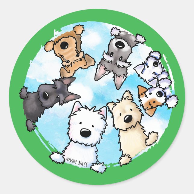 Sticker Rond Le côté heureux (Devant)