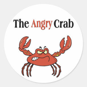 Sticker Rond Le crabe en colère