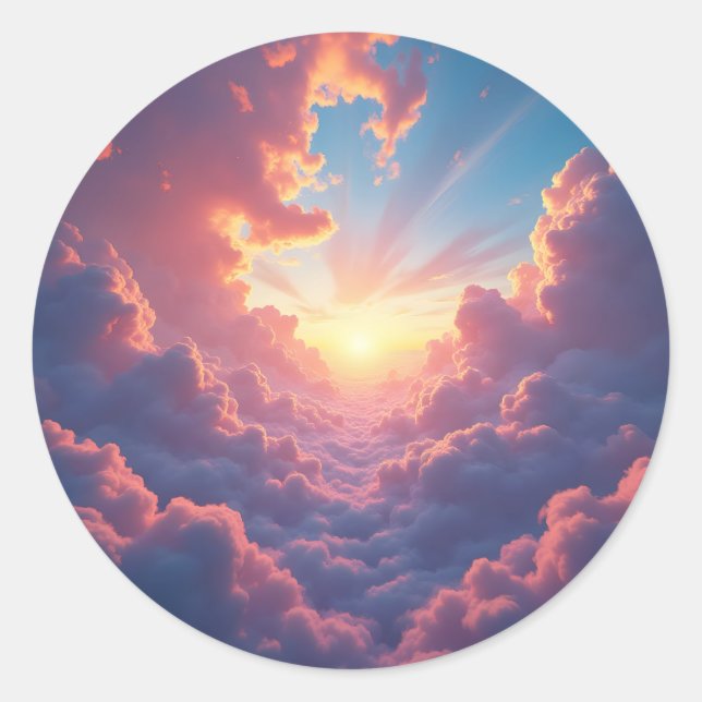 Sticker Rond Le crépuscule se lève -  (Devant)