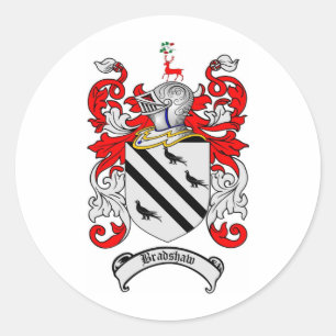 STICKER ROND LE CREST DE FAMILLE DE BRADSHAW - MANTEAU DE