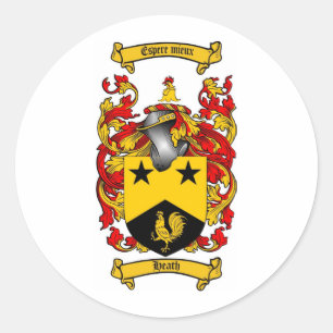 STICKER ROND LE CREST DE FAMILLE DE BRUYÈRE - MANTEAU DE