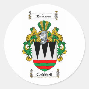 STICKER ROND LE CREST DE FAMILLE DE CALDWELL - MANTEAU DE