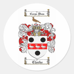 STICKER ROND LE CREST DE FAMILLE DE CLARKE - MANTEAU DE CLARKE