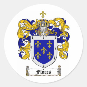 STICKER ROND LE CREST DE FAMILLE DE FLORES - MANTEAU DE FLORES