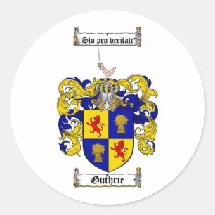 STICKER ROND LE CREST DE FAMILLE DE GUTHRIE - MANTEAU DE