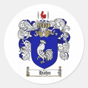 STICKER ROND LE CREST DE FAMILLE DE HAHN - MANTEAU DE HAHN DES