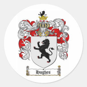 STICKER ROND LE CREST DE FAMILLE DE HUGHES - MANTEAU DE HUGHES