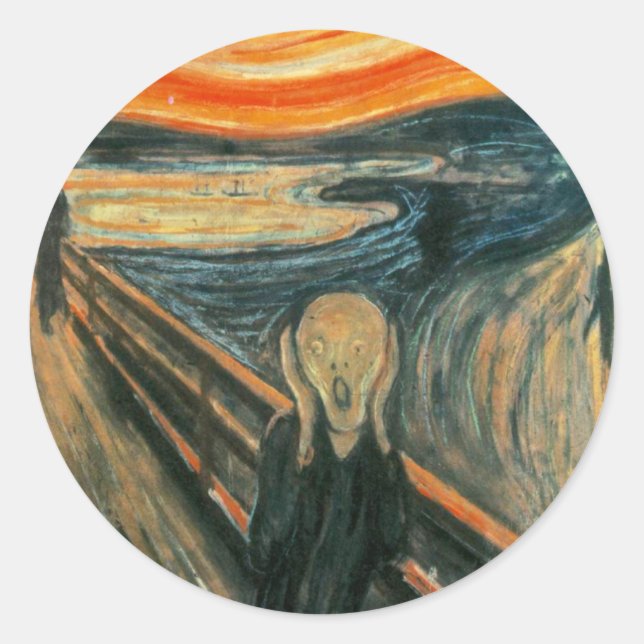Sticker Rond Le cri Edvard Munch Art Expressionniste Moderne (Devant)