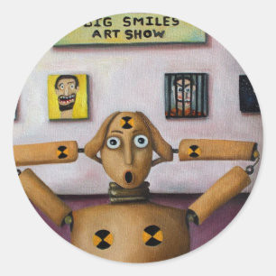 Sticker Rond Le cri perçant à la grande exposition d'art de