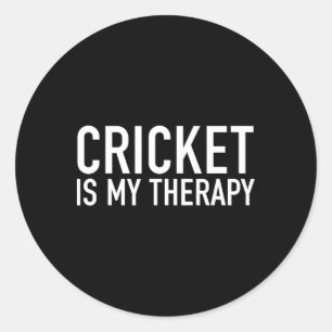 Sticker Rond Le cricket est ma thérapie Cadeau pour les amateur