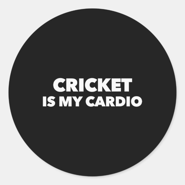Sticker Rond Le cricket est mon cardio  (Devant)