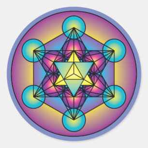 Sticker Rond Le cube Merkaba de Metatron