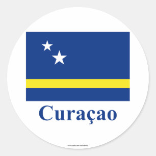 Sticker Rond Le Curaçao diminuent avec le nom dans le