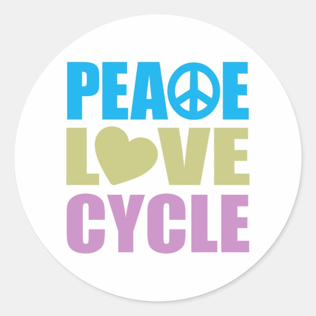 Sticker Rond Le cycle de l'amour pour la paix (Devant)