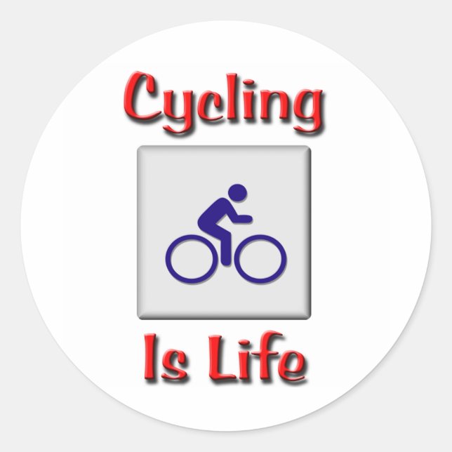 Sticker Rond Le cyclisme, c'est la vie (Devant)