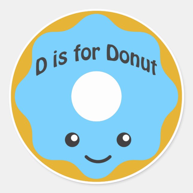 Sticker Rond Le D ravissant est pour Donut (Devant)
