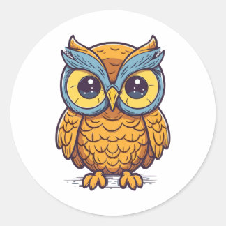 Sticker Rond Le délice de Owl : Design graphique à la Kawaii