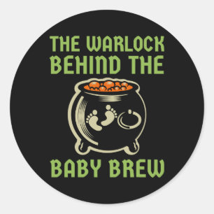 Sticker Rond Le Démoniste Derrière Le Costume D'Halloween