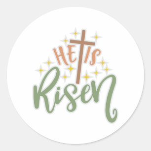 Sticker Rond Le design de Pâques, il est ressuscité