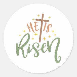 Sticker Rond Le design de Pâques, il est ressuscité