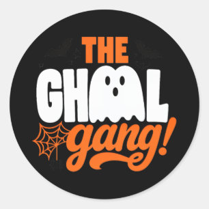 Sticker Rond Le design Halloween de la bande des goules