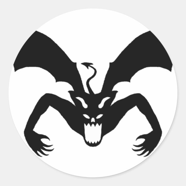 Sticker Rond Le diable blanc et noir (Devant)