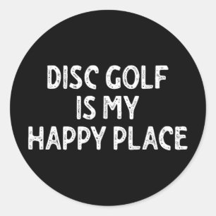 Sticker Rond Le Disc Golf Est Mon Endroit Heureux _1