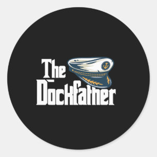 Sticker Rond Le Dockfather Drôle De Bateau De Pêche Papa Capt