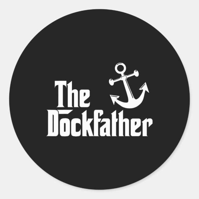Sticker Rond Le Dockfather Funny Bateau de pêche Bateau papa Ca (Devant)
